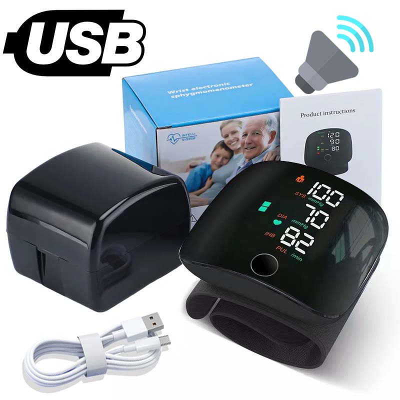 Picture of Portable BP Machine Meter Smart Sphygmomanometer Wrist Type One Touch Digital Blood Pressure monitor