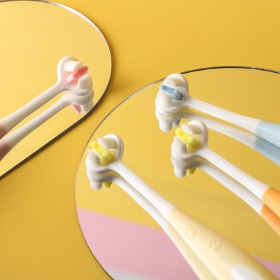 Picture of Three-Sided Stereo Non-Slip Handle 5D Baby Soft-Bristled Children's Toothbrush or Baby Toothbrush