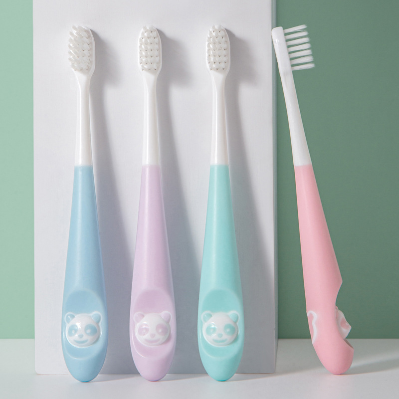 Picture of HaoNiu Children's  Soft Hair Toothbrush 3-12 Years Old Cartoon Panda Toothbrush