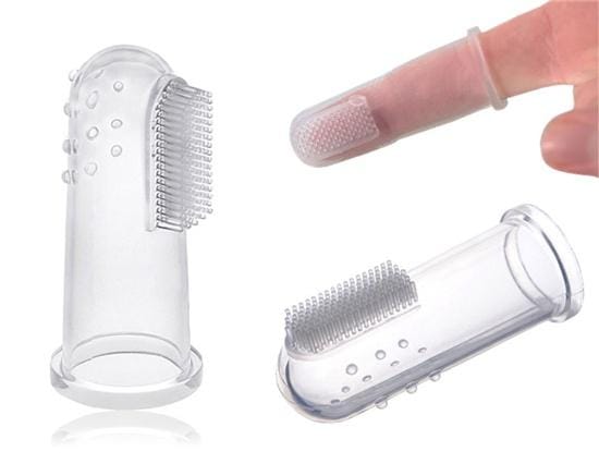 Picture of Soft Silicone Baby Finger Toothbrush Children's Teeth Cleaning Toothbrush Baby Tongue Cleaning Brush Pet Cleaning Tools-1pcs ( White )