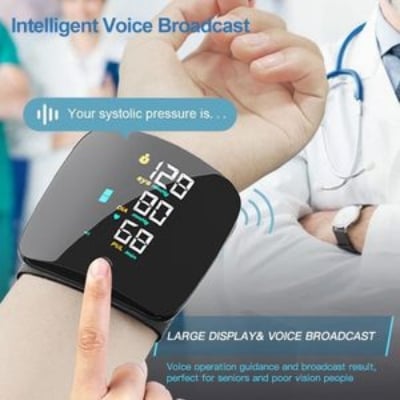 Picture of One-Touch Digital Wrist Type Blood Pressure Machine Rechargeable ( Black )