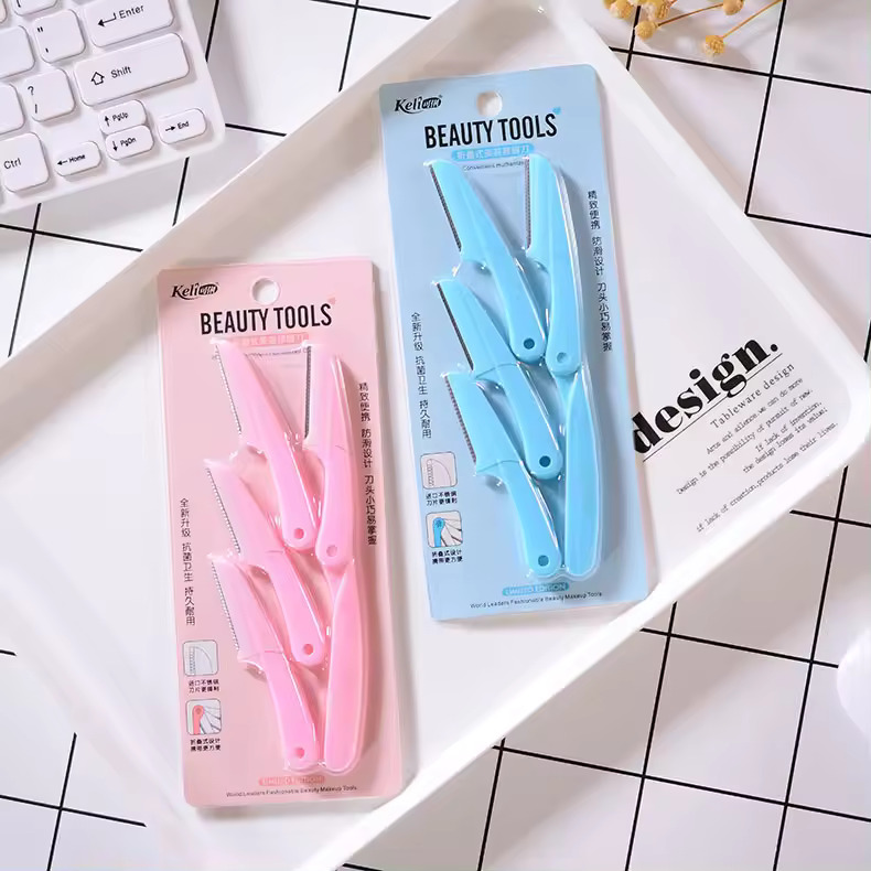 Picture of Keli 4pcs Eyebrow Razor Pack Foldable Eyebrow Facial Hair Removal, Shaper, and Trimmer.