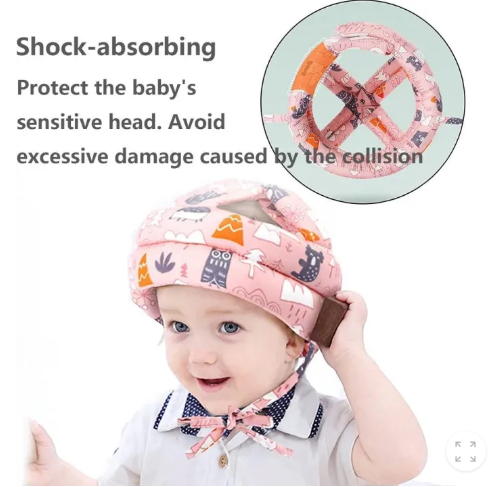 Picture of Baby Safety Helmet Protector Adjustable Harness Baby Head Protector without Bumps Head Cushion Safety Helmet D Leathers