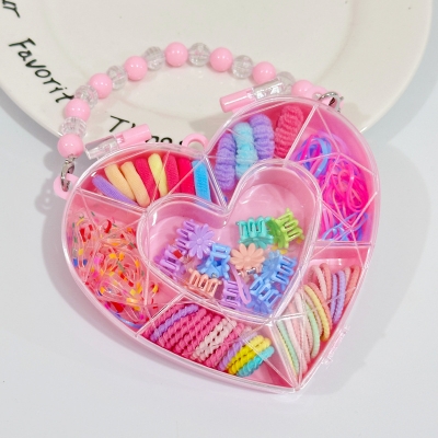 Picture of Multi-Color Hair Accessories Kit – Perfect for Little Princess-Flower & Heart Shape Hair Band Set