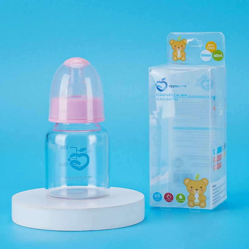 Picture of Apple Bear Premium Glass Feeder – Safe & Heat-Resistant Baby Bottle-60Ml