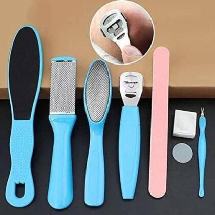 Picture of ZIKRA Stainless-Steel Dead Skin Shaved Feet Exfoliating Scrubber Heel 8-Pcs/Set ( Milticolor )