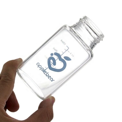 Picture of Apple Bear Transparent Glass Feeder – Pure, Hygienic & Baby-Friendly-120ml