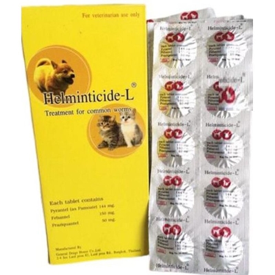 Picture of Helminticide-L Pet Cat Dog Deworming Tablet (10 pcs Tablet)