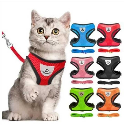 Picture of Cat Pet Kitten Cats/Dogs Puppy Harness & Leash Breathable Reflective -Random (M Size)