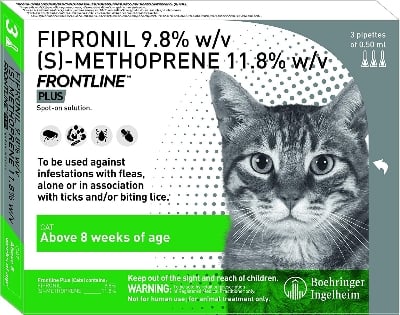 Picture of Frontline Plus Cats Spot On Solution (0.50ml x 1 pipette)