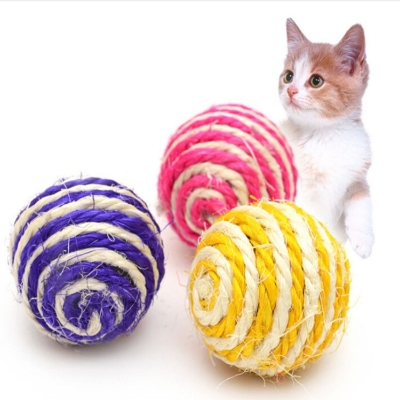 Picture of Colorful Sisal Interactive Ball Cat Toy 1pcs
