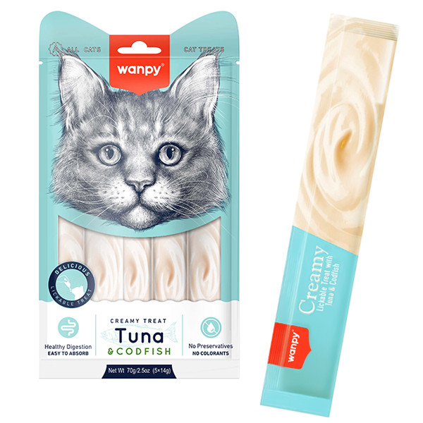Picture of Wanpy Creamy Treat TUNA & CRAB 5pc Pack 70g (5×14g)