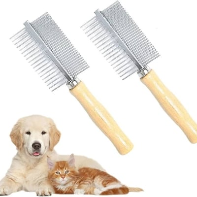 Picture of Double Sided Wooden Dog Cat Hair Comb