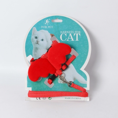 Picture of Little Angel Traction Rope Chest Strap Dog Cat Puppy Traction Ropes Cat Harness And Leash Set Cats Harnesses-Red