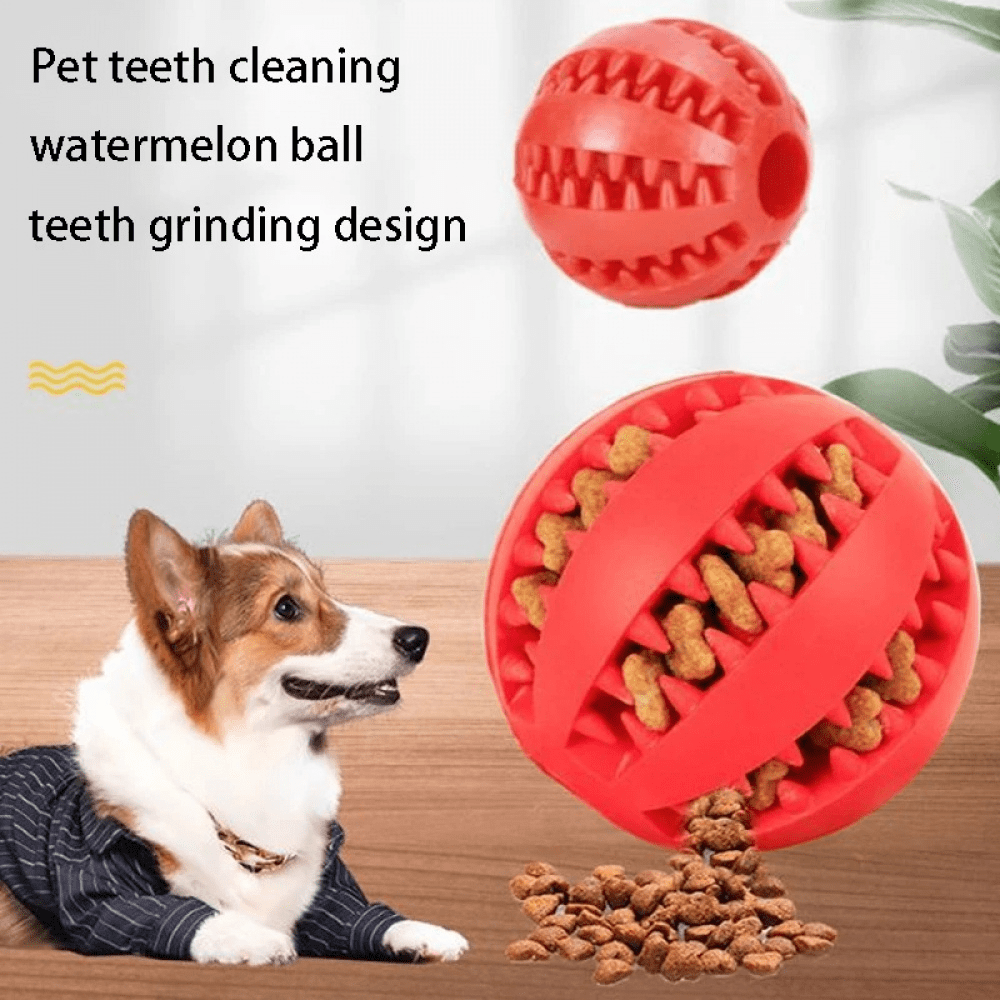 Picture of Toy for Indoor Pets, Pet Dog Toy Interactive Rubber Balls for Small Large Dogs Puppy Cat Chewing Toys Pet Teeth Cleaning Indestructible Dog Food Ball