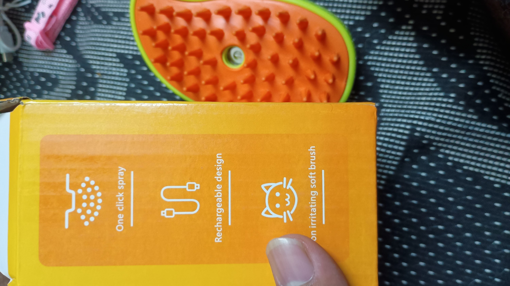 Picture of Cat Steam Brush Electric Spray Water Spray Kitten Pet Comb Soft Silicone Depilation Cats Bath Hair Brush Grooming Supplies