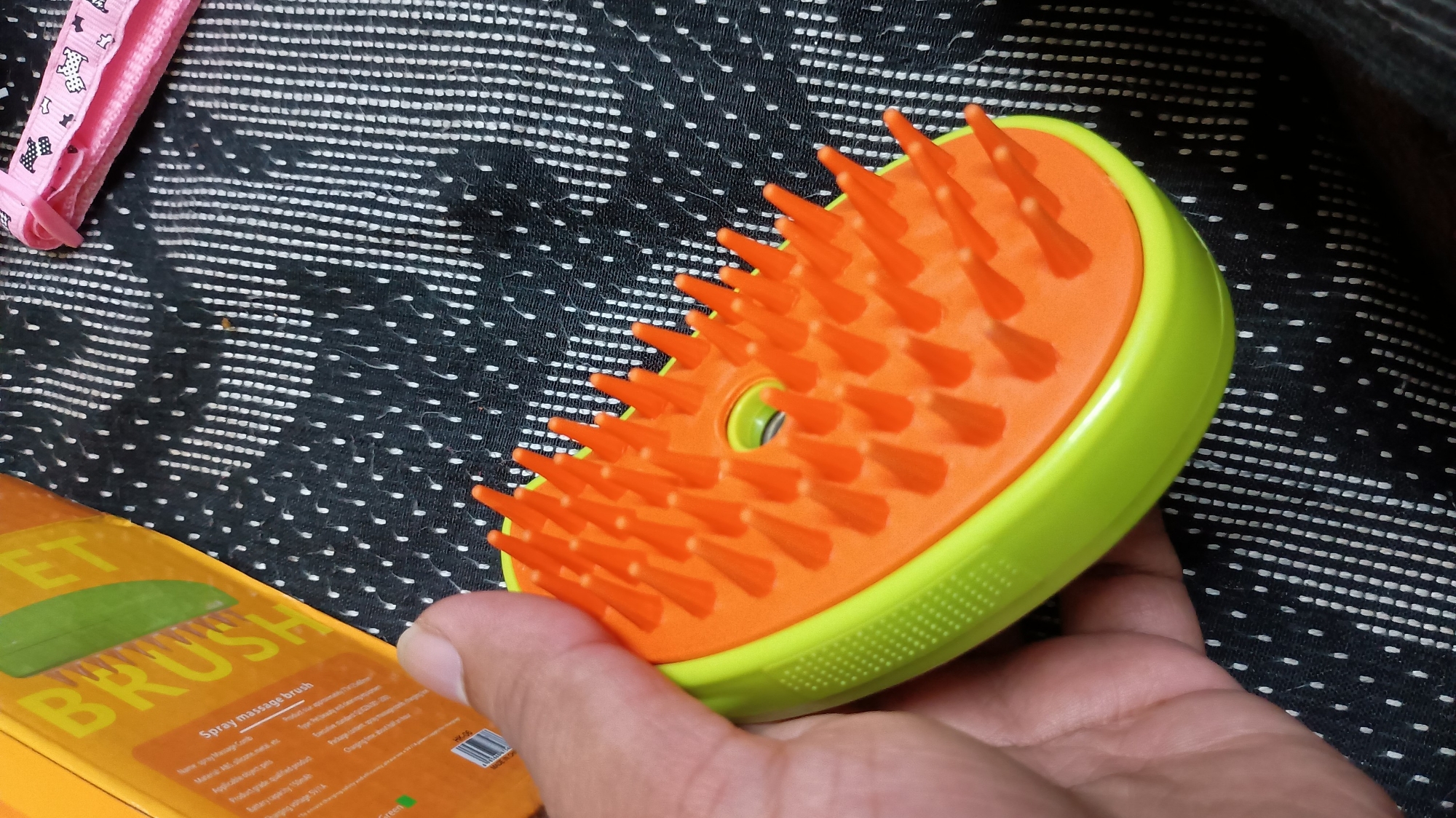 Picture of Cat Steam Brush Electric Spray Water Spray Kitten Pet Comb Soft Silicone Depilation Cats Bath Hair Brush Grooming Supplies