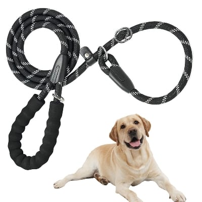 Picture of Pet Dog Nylon Adjustable Loop Training Lead Collar Leash Traction Rope