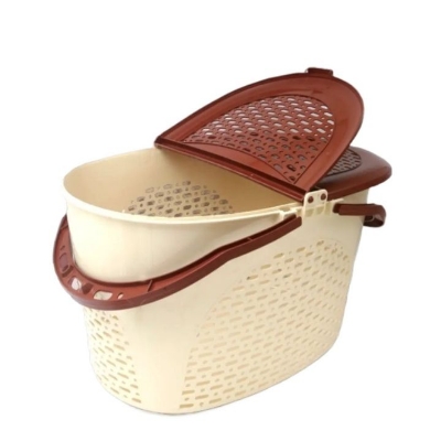 Picture of Cat/Dog/Rabbit/Pet Carrier Basket- Off White Colour
