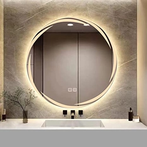 Picture of Premium Quality & Customizable High Intensity LED Touch Mirror - Round - Crystal - 24x24 Inch