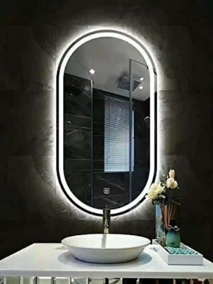 Picture of Premium Quality & Customizable LED Lighting, High Intensity LED Touch Mirror - Oval - Crystal - 18x30 Inch