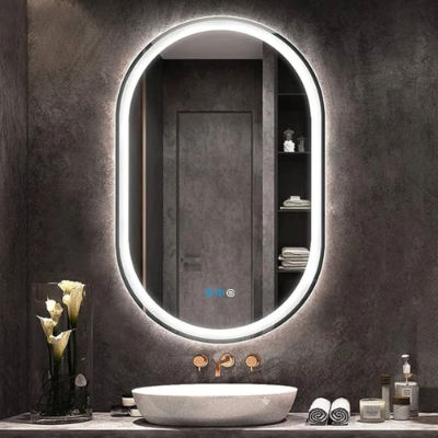 Picture of Premium Quality & Customizable LED Lighting, High Intensity LED Touch Mirror - Oval - Copper Free - 18x30 Inch