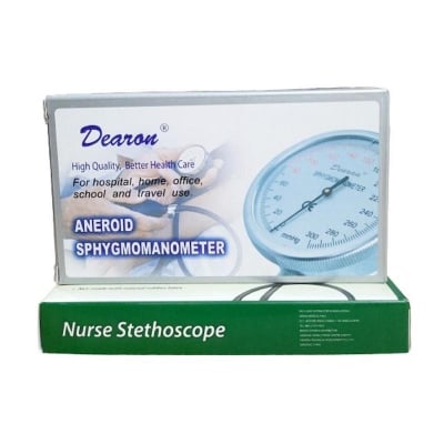 Picture of Dearon Blood Pressure Monitor Sphygmomanometer Analog Aneroid BP Machine Set With Stethoscope
