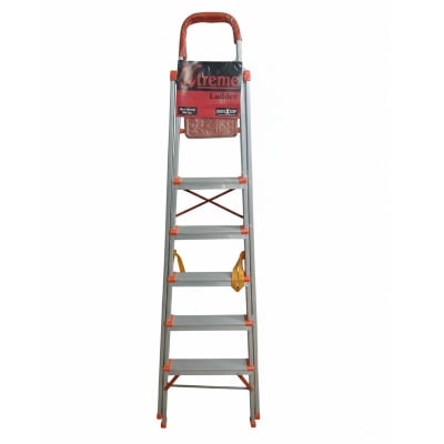 Picture of Extreme 6 steps Aluminium Ladder /Medium quality/ Muliti purpose use/ Home and Office  (Orange)