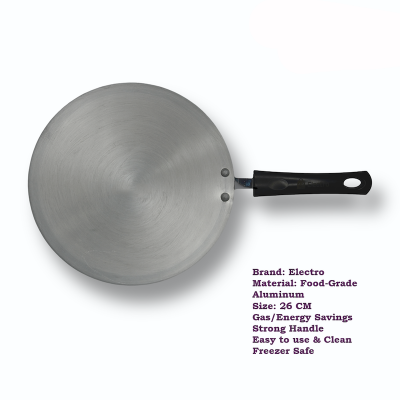 Picture of Electro Aluminium Classic Roti Tawa 26cm | Food Grade Aluminum | Gas Saving Flat Tawa | Silver
