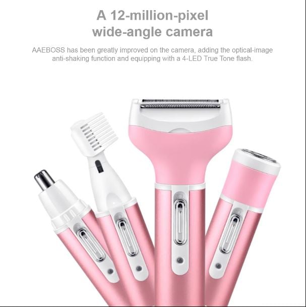 Picture of Kemei KM-6637 Multifunctional 4 in 1 Rechargeable woman body shaver Beard Eyebrow, Nose Trimmer set Female Electric shaver