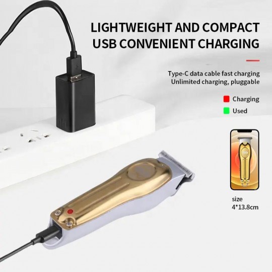 Picture of Kemei km-678 Hot Selling Lcd Digital Display Usb Charging Metal Body Professional Electric Hair Clipper at