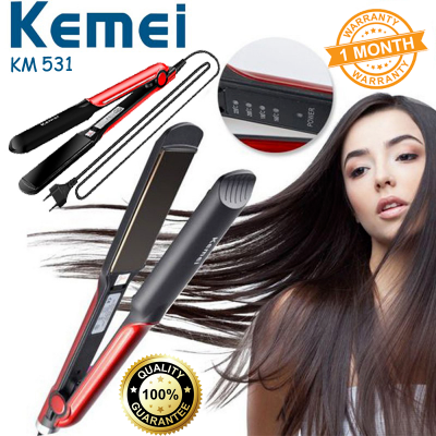 Picture of Kemei KM-531 Professional Hair Straightener - Black and Red