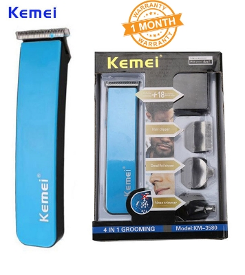 Picture of Kemei Km-3580 Multi-Functional Titanium 4 In 1 Professional Hair Beard Clipper Trimmer For Men and Women