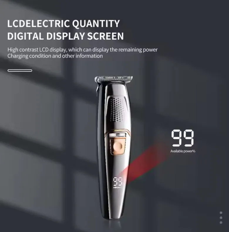 Picture of Kemei KM-8602 USB rechargeable hair clipper haircut machine beard trimmer LCD display men' & Women trimmer.