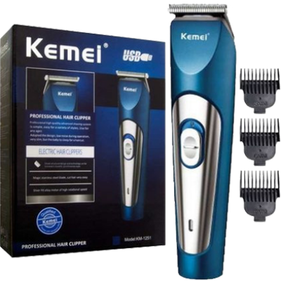 Picture of Kemei KM-1251 Rechargeable 3 clipper Hair and Beard Trimmer for Men
