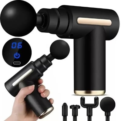 Picture of Body Massage Gun primarily used to relieve muscle pain, fatigue, post-exercise tension, and improve blood circulation.
