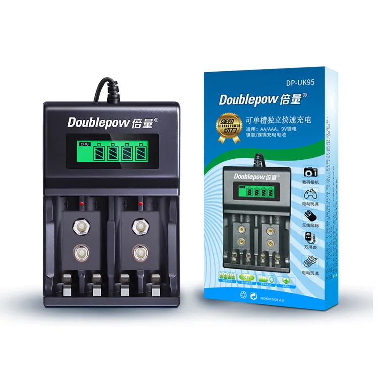 Picture of Doublepow UK-95 LED Display Smart Fast Charger with Full Charge Indicator & USB Portable Plug Connector for 1.2V AA/AAA Size & Rechargeable 9V Ni-MH/Ni-Cd Battery - 1 Piece