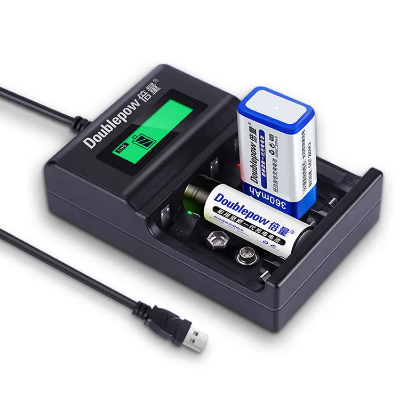 Picture of Doublepow UK-95 LED Display Smart Fast Charger with Full Charge Indicator & USB Portable Plug Connector for 1.2V AA/AAA Size & Rechargeable 9V Ni-MH/Ni-Cd Battery - 1 Piece