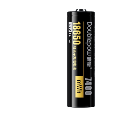 Picture of Doublepow 18650 3.7V 7400mWh Lithium ion Rechargeable Li-ion Battery (Flat Top) - 1 piece