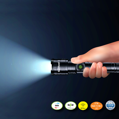 Picture of Sunford SF-471ZL Telescoping Zoomable 20W High Powered White LASER LED Flashlight - 1 Piece