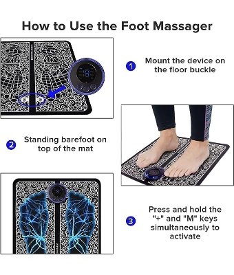 Picture of EMS Foot Massager with Remote control Electric Relaxation Machine for Legs Pain Relief Device.
