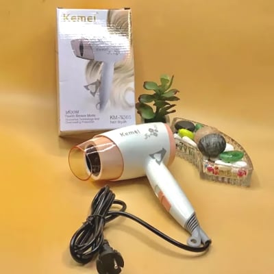 Picture of Kemei KM-6831/KM-6832/KM-6833/KM-3365 Mini Low Noise Foldable Electric Hair Dryer Styling Tools Home Hair Dryer For Girl.
