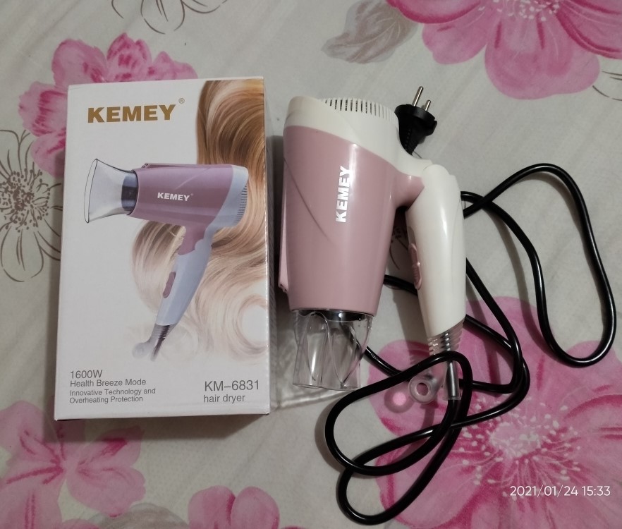 Picture of Kemei KM-6831/KM-6832/KM-6833/KM-3365 Mini Low Noise Foldable Electric Hair Dryer Styling Tools Home Hair Dryer For Girl.