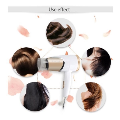 Picture of Kemei KM-6832/KM-3365 Mini Low Noise Foldable Electric Hair Dryer Styling Tools Home Hair Dryer For Girls