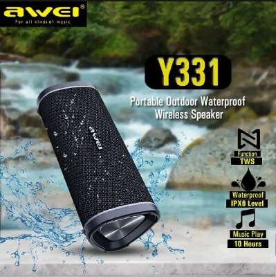 Picture of Awei Y331 TWS Outdoor Waterproof Speaker Bluetooth Wireless Stereo Super Bass Sound Support TF Card 2000mAh For Travel Party