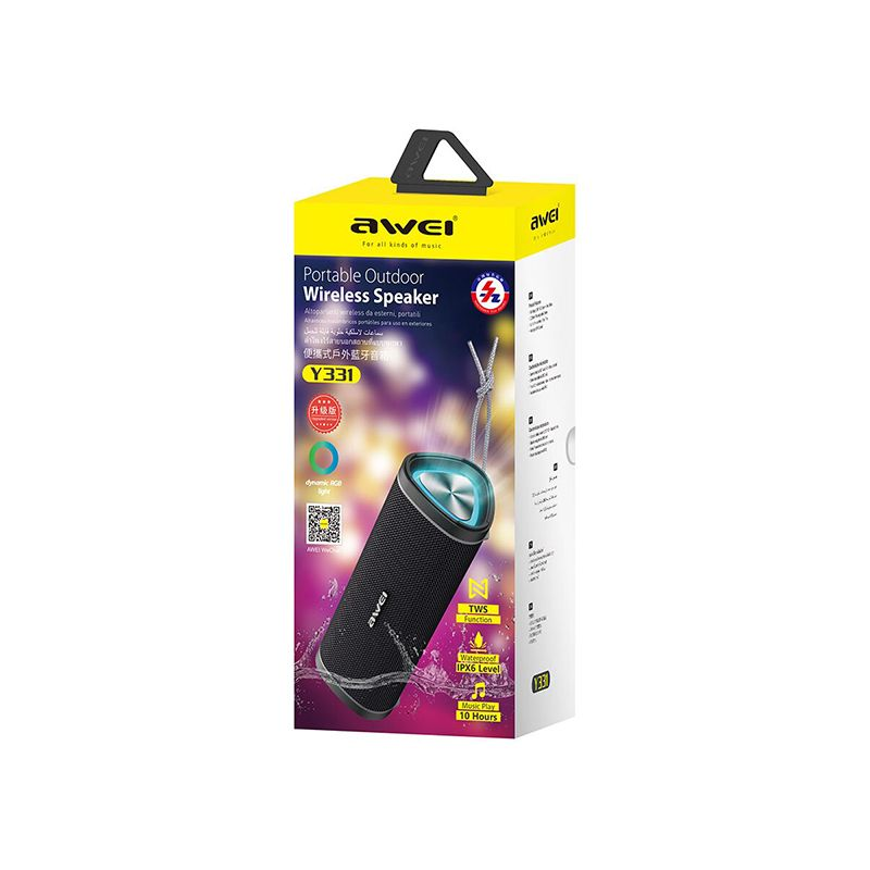Picture of Awei Y331 TWS Outdoor Waterproof Speaker Bluetooth Wireless Stereo Super Bass Sound Support TF Card 2000mAh For Travel Party