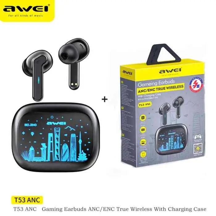 Picture of Awei T53 ANC TWS In-Ear HiFi Music Bluetooth 5.3 Wireless Headphones