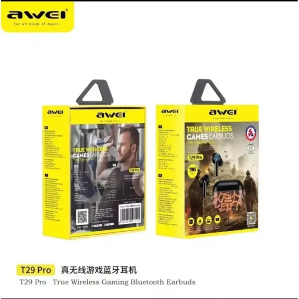 Picture of Awei T29 Pro True Wireless Games Earbuds With Dynamic Color Changing Charging Case