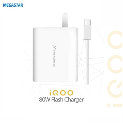 Picture of iQOO VIVO 80W Super Flash Charger With Type C Cable White
