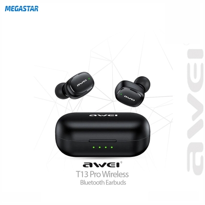 Picture of Awei T13 Pro Wireless Earbuds Bluetooth Version 5.3 Update Black
